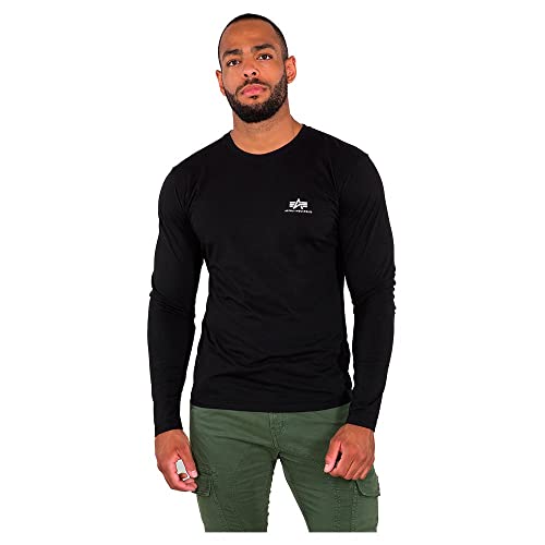 Alpha Industries Herren Basic LS Small Logo Longsleeve T-Shirt, Black, XL von ALPHA INDUSTRIES