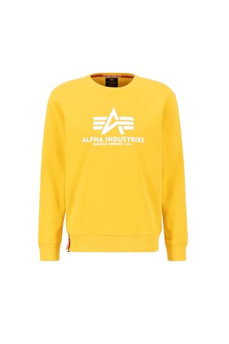 Alpha Industries Herren Basic Sweater, Solar Yellow, L von ALPHA INDUSTRIES