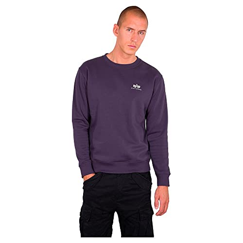 Alpha Industries Herren Basic Sweater Small Logo, Nightshade, S von Alpha Industries