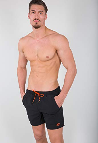 Alpha Industries Herren Basic Swim Short Schwimmshort Boardshorts, Black, 3XL von Alpha Industries