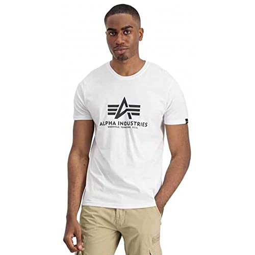 Alpha Industries Herren Basic T 2 Pack T-Shirt, White, S (2er Pack) von ALPHA INDUSTRIES