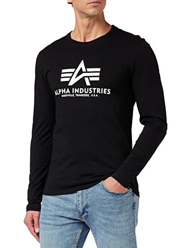 Alpha Industries Herren Basic T-LS Longsleeve T-Shirt, 03-schwarz, XXL von Alpha Industries
