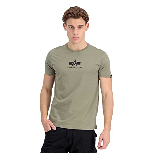 ALPHA INDUSTRIES Herren Basic T Ml T-Shirt, Grün (Olive), S von ALPHA INDUSTRIES