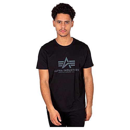 Alpha Industries Herren Basic T Rainbow Ref T-Shirt, Black, L von ALPHA INDUSTRIES