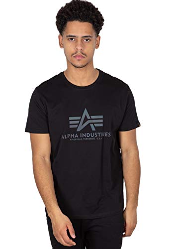 Alpha Industries Herren Basic T Rainbow Ref T-Shirt, Black, S von ALPHA INDUSTRIES