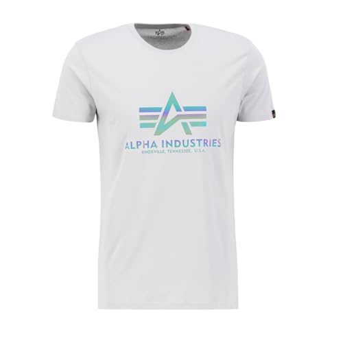 Alpha Industries Herren Basic T Rainbow Ref T-Shirt, Pastel Grey, L von Alpha Industries