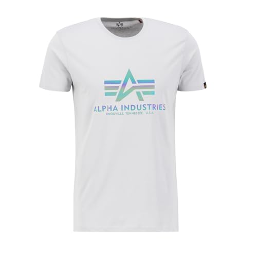 Alpha Industries Herren Basic T Rainbow Ref T-Shirt, Pastel Grey, M von ALPHA INDUSTRIES