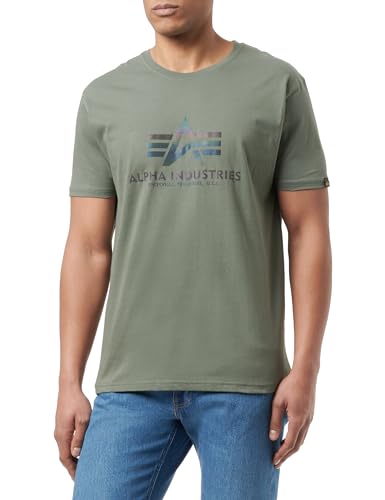 Alpha Industries Herren Basic T Rainbow Ref T-Shirt, Vintage Green, XXL von ALPHA INDUSTRIES