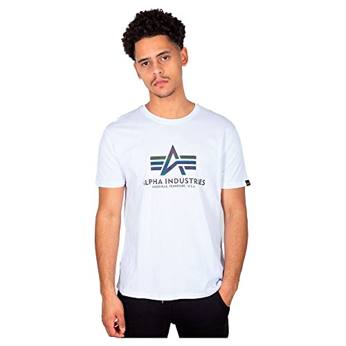 Alpha Industries Herren Basic T Rainbow Ref T-Shirt, White, 3 XL von Alpha Industries
