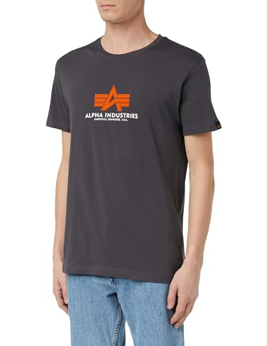 Alpha Industries Herren Basic T Rubber T-Shirt, Vintage Grey, L von ALPHA INDUSTRIES