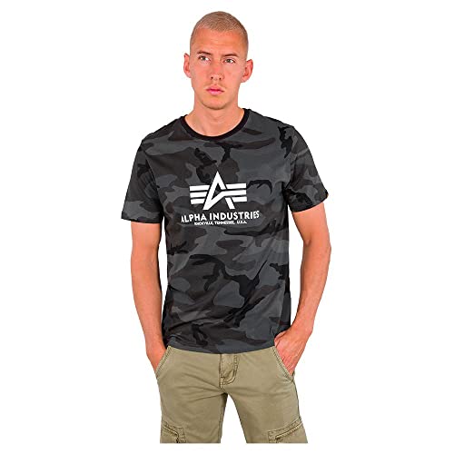 Alpha Industries Basic T-Shirt Camo T-Shirt für Herren Black Camo von Alpha Industries
