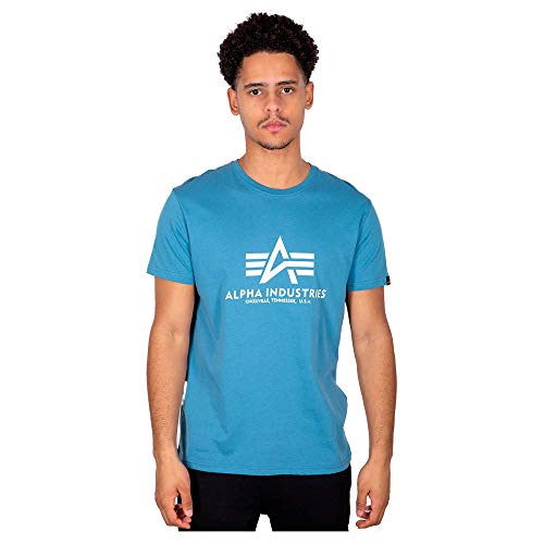 Alpha Industries Herren Basic T-Shirt, Blickdicht, Airforce Blue, 3XL von ALPHA INDUSTRIES