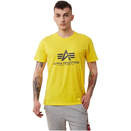 Alpha Industries Herren Basic T-Shirt, Empire Yellow, XL von ALPHA INDUSTRIES