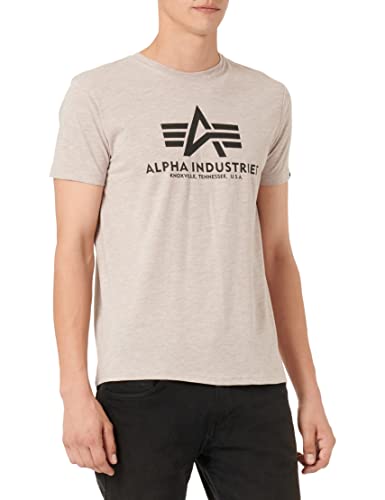 Alpha Industries Herren Basic T-Shirt, Hazel Melange, 3XL von ALPHA INDUSTRIES