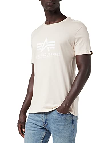 Alpha Industries Herren Basic T-Shirt, Jet Stream White/White, L von ALPHA INDUSTRIES