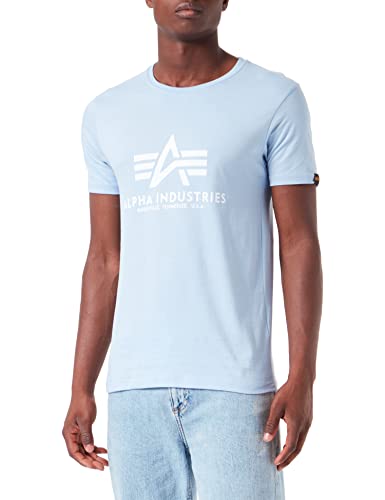 Alpha Industries Herren Basic T-Shirt, Light Blue, XL von ALPHA INDUSTRIES