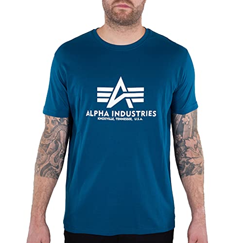 Alpha Industries Herren Basic T-Shirt, Naval Blue, XL von ALPHA INDUSTRIES