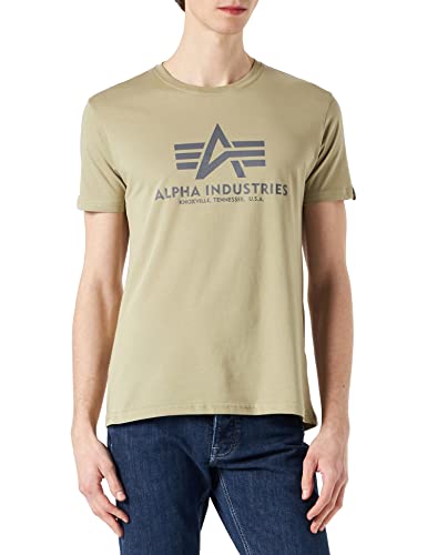 Alpha Industries Herren Basic T-Shirt, Olivgrün Hell, XS von ALPHA INDUSTRIES