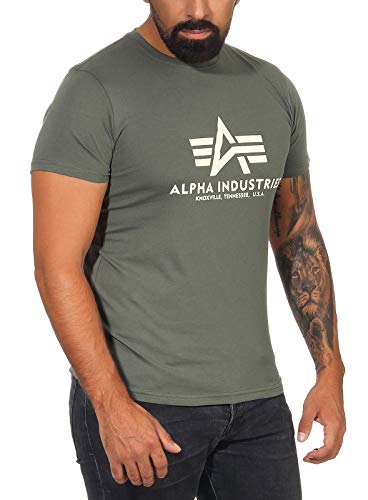 Alpha Industries Herren Basic T-Shirt, Vintage Green, 3XL von ALPHA INDUSTRIES