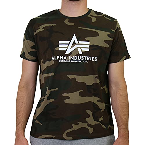 Alpha Industries Herren Basic T-Shirt, Wdl Camo 65, 5XL von ALPHA INDUSTRIES