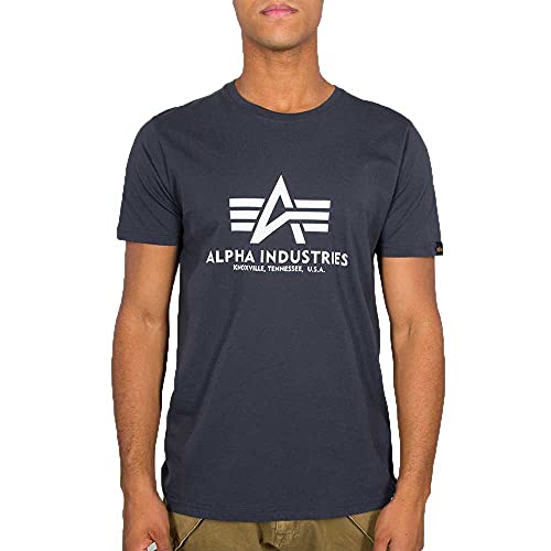 Alpha Industries Herren Basic T-Shirt,Blau (Navy 02), XX-Large von Alpha Industries