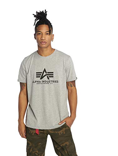 Alpha Industries Herren Basic T-Shirt,Grau (Grey Heather 17), XX-Large von ALPHA INDUSTRIES