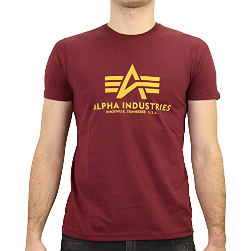 Alpha Industries Herren Basic T-Shirt,Rot (Burgundy 184), XX-Large von ALPHA INDUSTRIES
