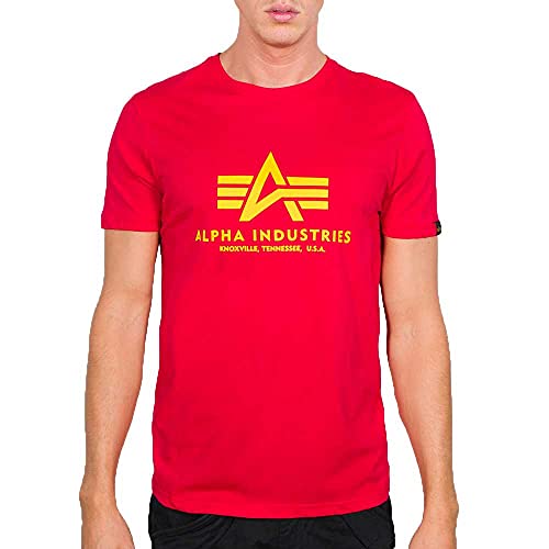 Alpha Industries Herren Basic T-Shirt,Rot (Speed Red 328), X-Large von ALPHA INDUSTRIES