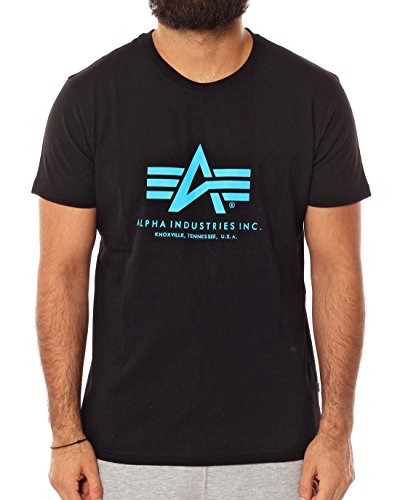 Alpha Industries Herren Basic T-Shirt,Schwarz (Black/Blue 93), XX-Large von ALPHA INDUSTRIES