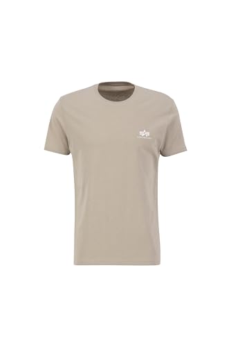 Alpha Industries Herren Basic T Small Logo, Vintage Sand, M von Alpha Industries