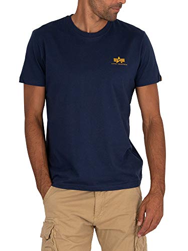 Alpha Industries Herren Basic T Small Logo T-Shirt, Blau (New Navy), L von ALPHA INDUSTRIES