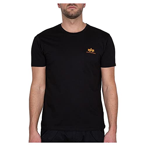 Alpha Industries Herren Basic T Small Logo T-Shirt, Blickdicht, Black, M EU von ALPHA INDUSTRIES