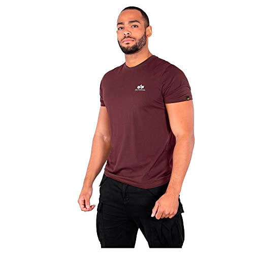Alpha Industries Herren Basic T Small Logo T-Shirt, Blickdicht, Deep Maroon, M von Alpha Industries