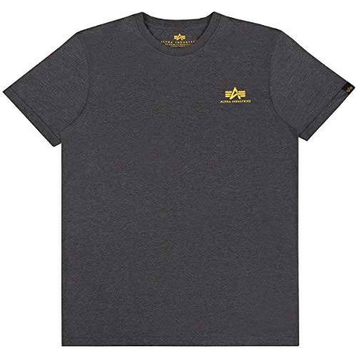 Alpha Industries Herren Basic T Small Logo T-Shirt, Charcoal Heather, L von ALPHA INDUSTRIES