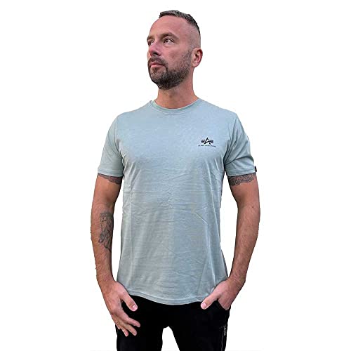 Alpha Industries Herren Basic T Small Logo T-Shirt, Dusty Green, XXL von Alpha Industries
