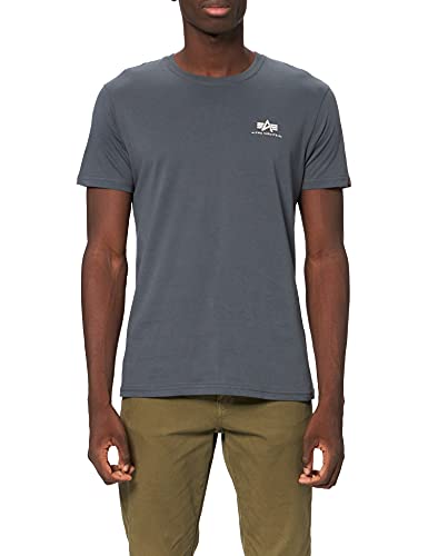 Alpha Industries Herren Basic T Small Logo T-Shirt, Greyblack, L von ALPHA INDUSTRIES