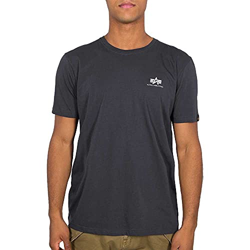 Alpha Industries Herren Basic T Small Logo T-Shirt, Blickdicht, Iron Grau, S von Alpha Industries