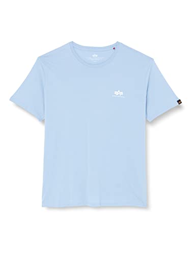 Alpha Industries Herren Basic T Small Logo T-Shirt, Light Blue, XXL von ALPHA INDUSTRIES