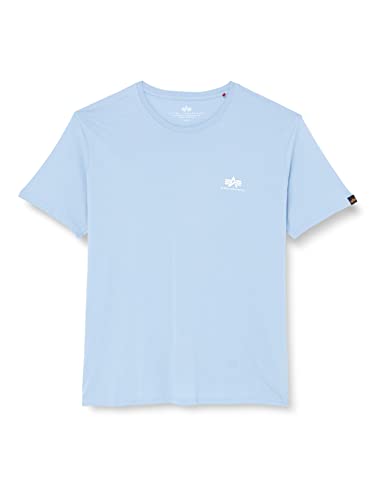 Alpha Industries Herren Basic T Small Logo T-Shirt, Blickdicht, Light Blue, XXL von ALPHA INDUSTRIES