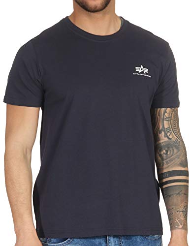 Alpha Industries Herren Basic T Small Logo T-Shirt, Navy, M von ALPHA INDUSTRIES