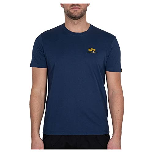 Alpha Industries Herren Basic T Small Logo T-Shirt, New Navy, XL von Alpha Industries