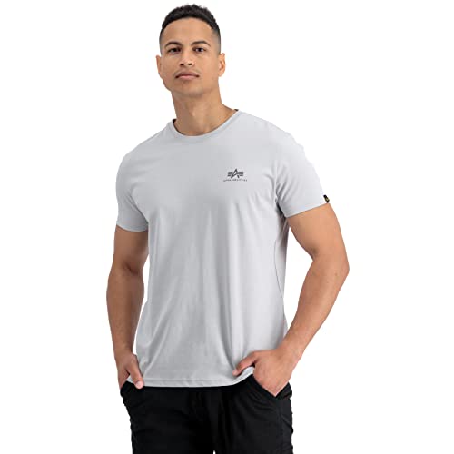 Alpha Industries Herren Basic T Small Logo T-Shirt, Pastel Grey, XL von ALPHA INDUSTRIES