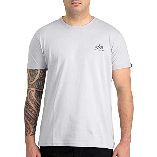 Alpha Industries Herren Basic T Small Logo T-Shirt, Pastel Grey, Medium von Alpha Industries