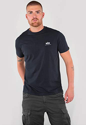 Alpha Industries Herren Basic T Small Logo T-Shirt, Blickdicht, Rep.Blue von Alpha Industries