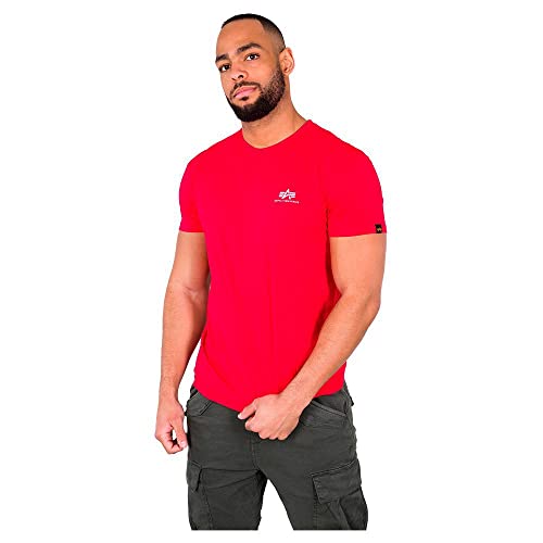 Alpha Industries Herren Basic T Small Logo T-Shirt, Speed Red, M von Alpha Industries