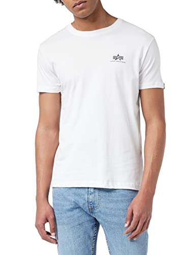 Alpha Industries Herren Basic T Small Logo T-Shirt, White, XS von ALPHA INDUSTRIES