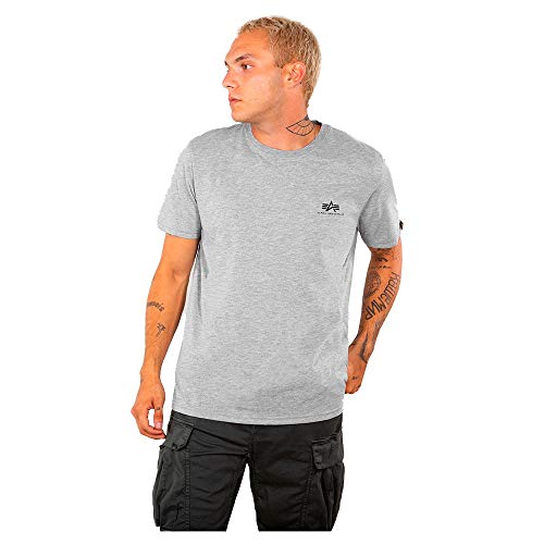 Alpha Industries Herren Basic T Small Logo T-Shirt, matt, Grey Heather, Medium von Alpha Industries
