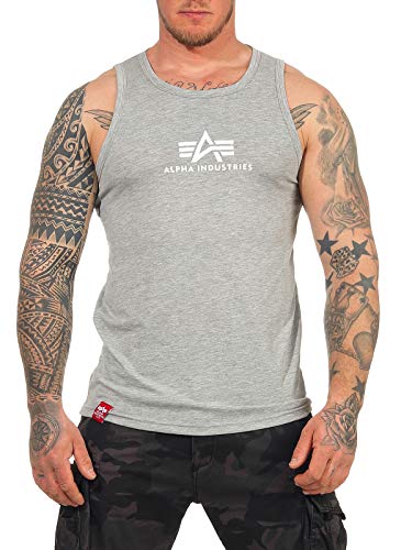 Alpha Industries Herren Basic Tank T-Shirt, Grey Heather, 3XL von ALPHA INDUSTRIES