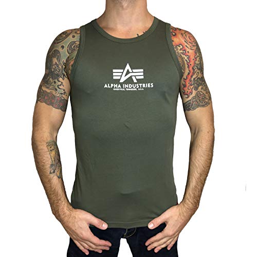 Alpha Industries Herren Basic Tank T-Shirt, Verde Oscuro, S von ALPHA INDUSTRIES