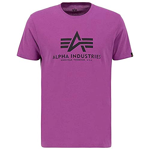 Alpha Industries Herren Camiseta Basic para Hombre Kurzarm Shirt, Dark Magenta, von ALPHA INDUSTRIES